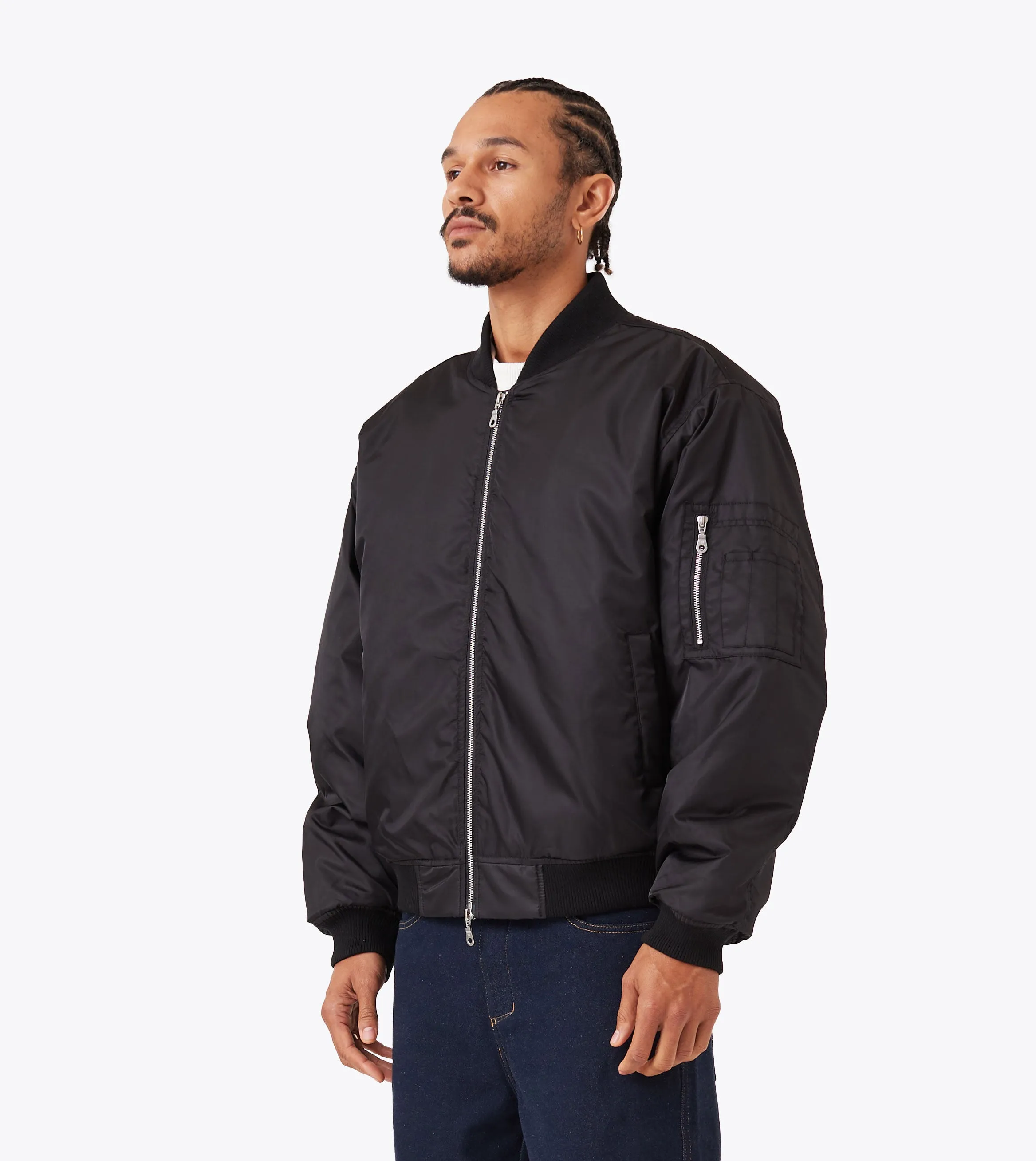 Sateen Bomber Black