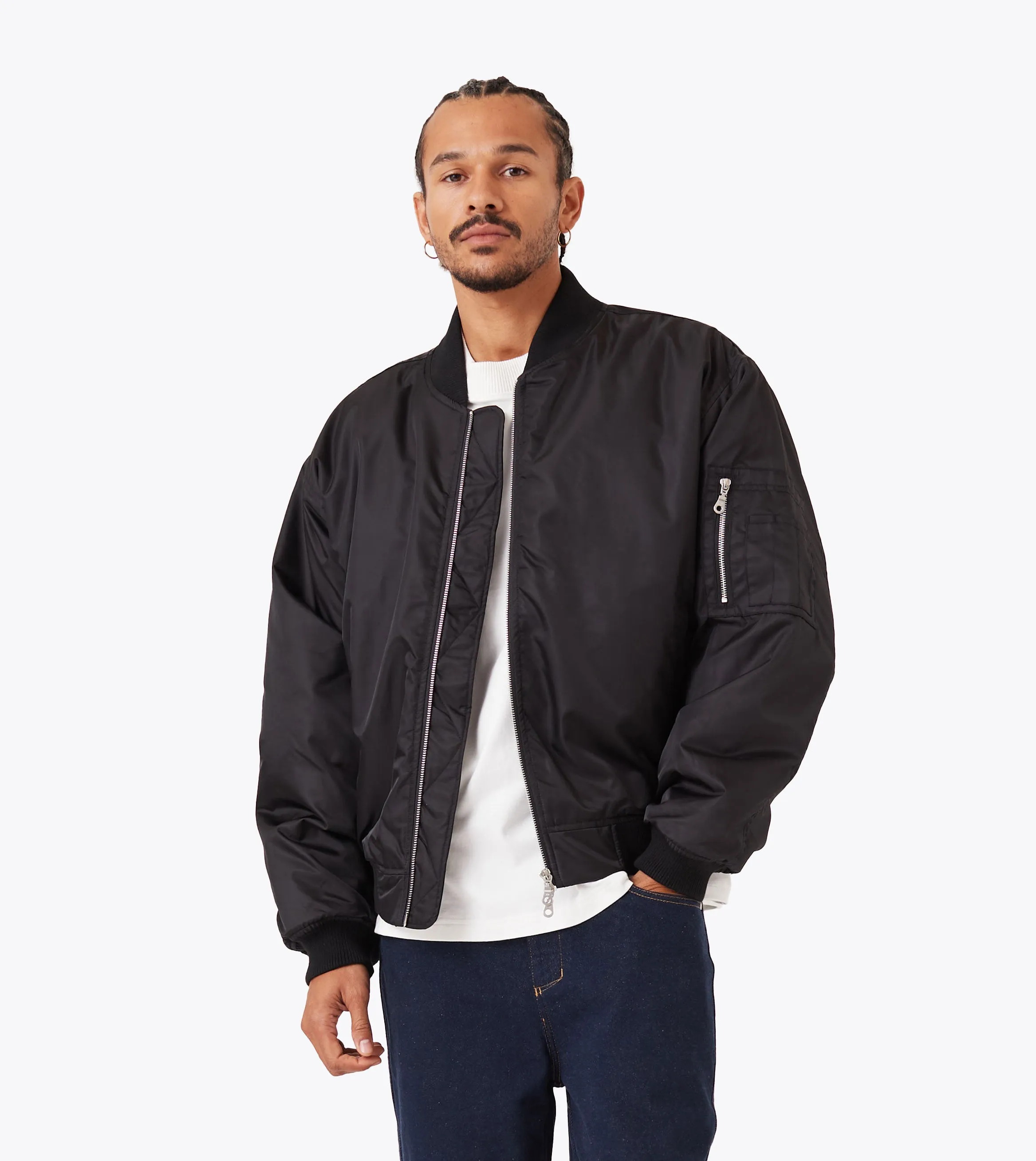 Sateen Bomber Black