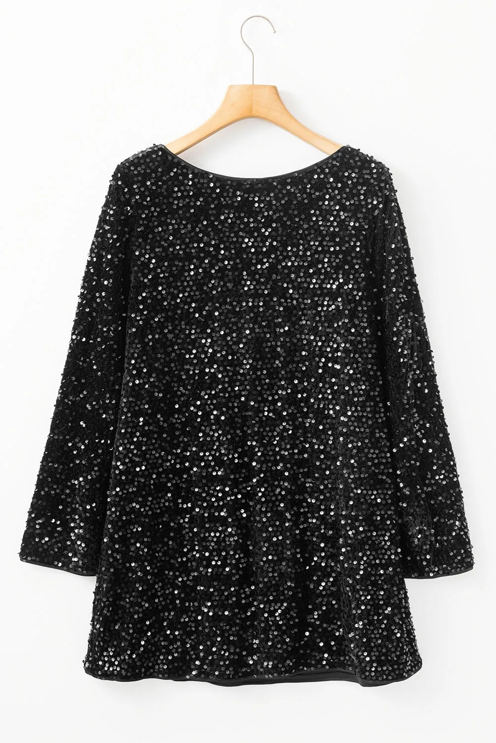 Sequin Cutout Back Mini Dress