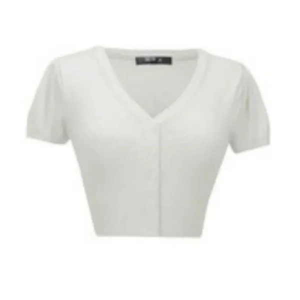 Short Sleeve Cropped Cardigan - White