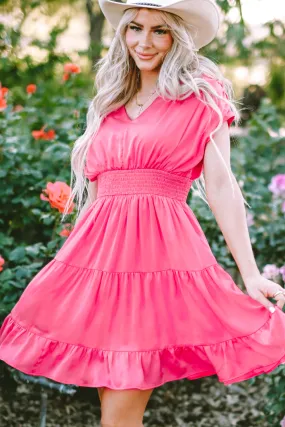 Smock Waist Tiered Ruffled Dress