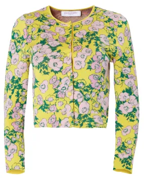 Taxi Cab Floral Jacquard Cropped Cardigan