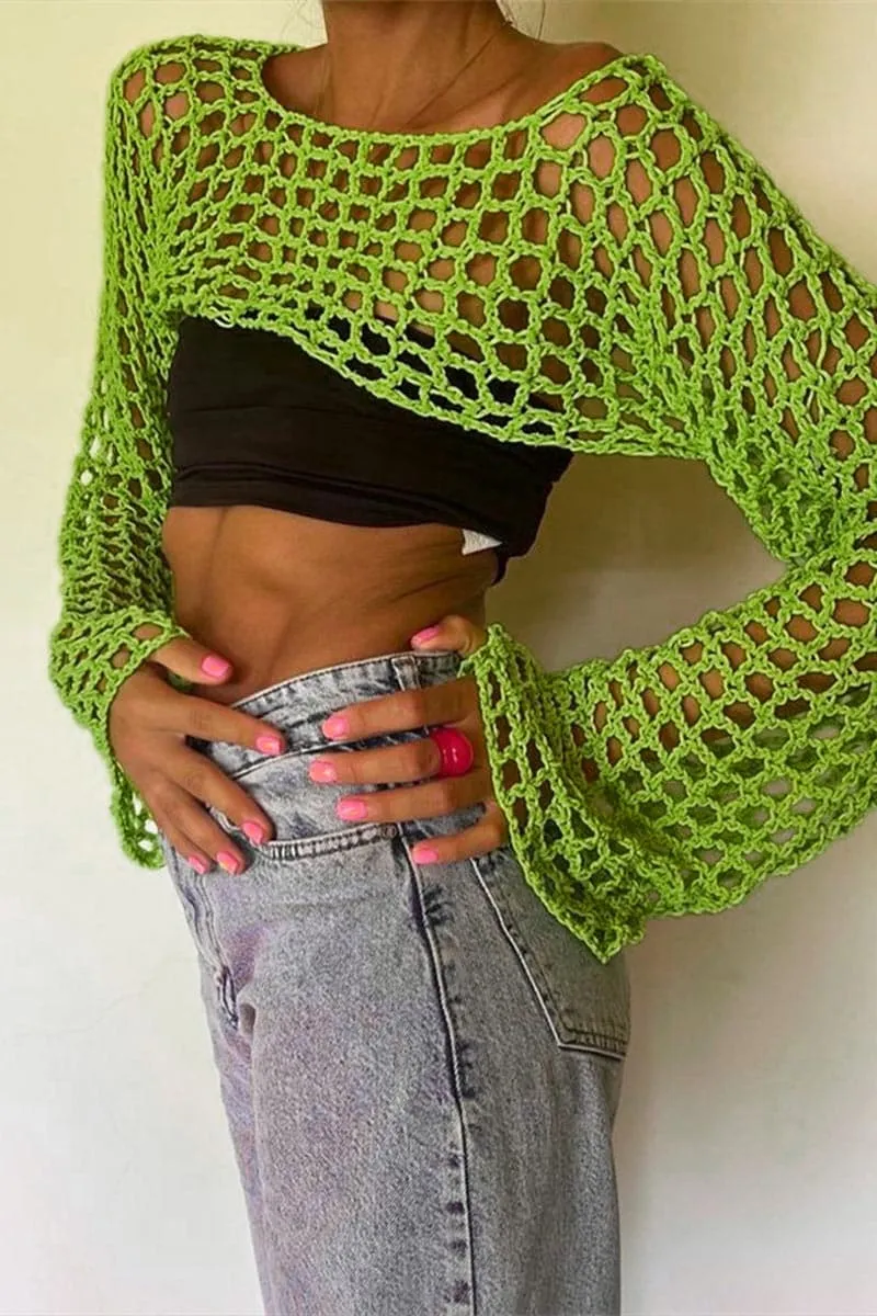 TB905 Sexy Hollow Crochet Top