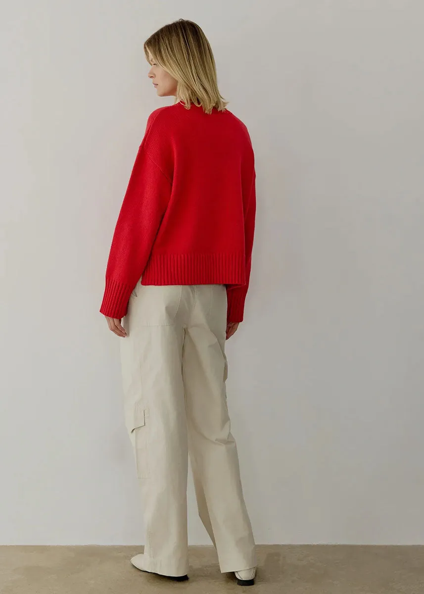 The Asher Sweater - Cherry Red