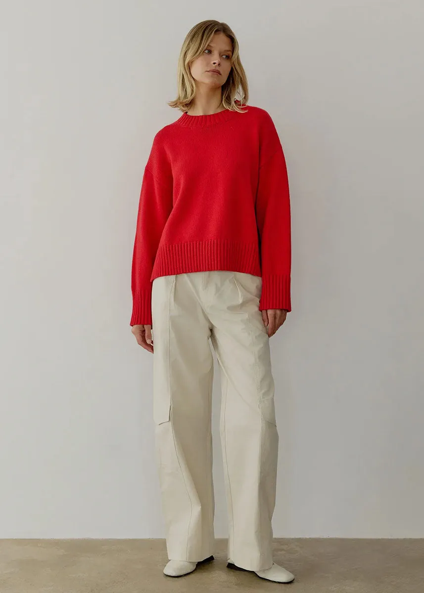 The Asher Sweater - Cherry Red