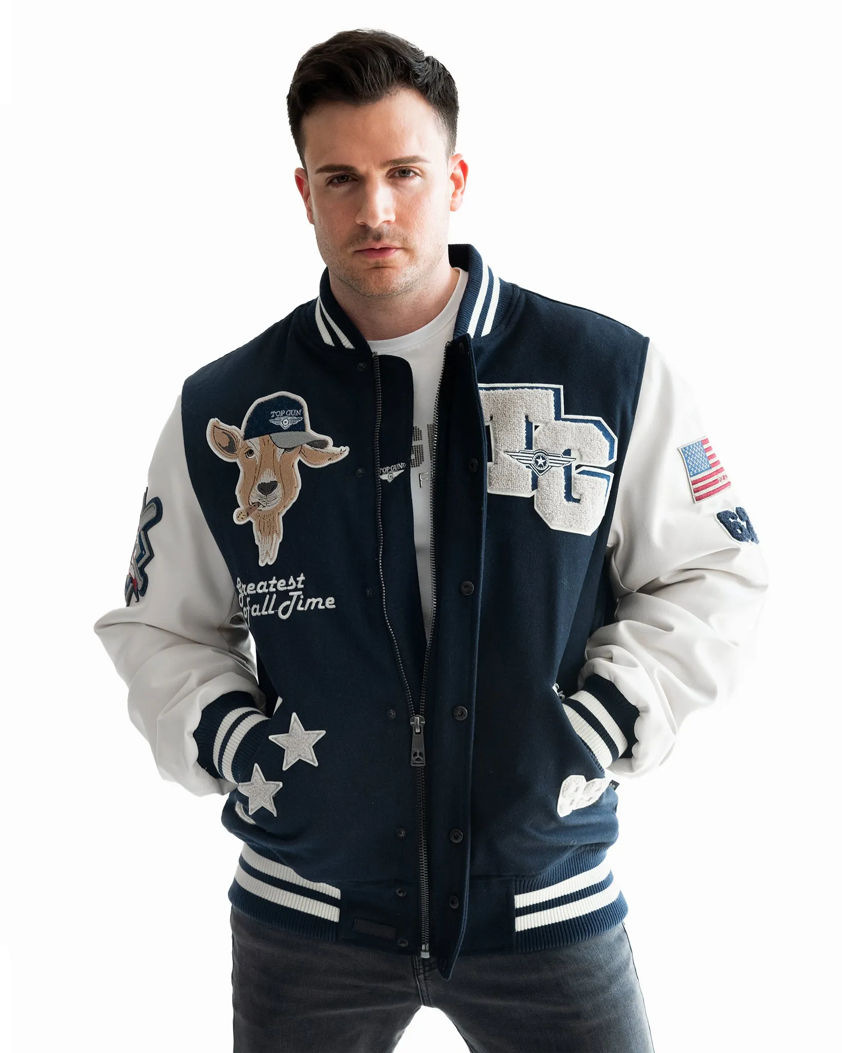 TOP GUN® "THE GOAT" VARSITY JACKET