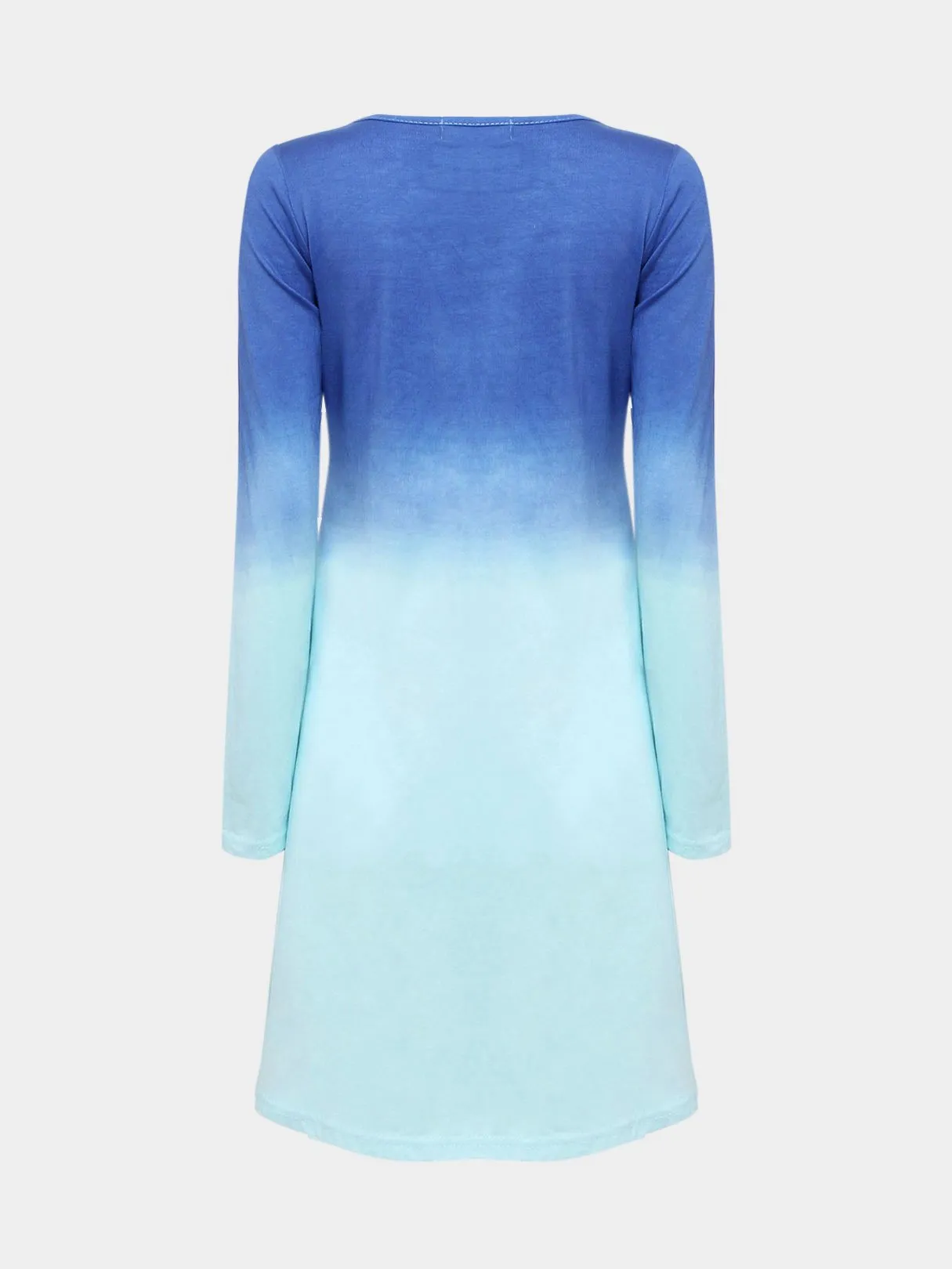 Wholesale Blue Round Neck Long Sleeve Mini Dress