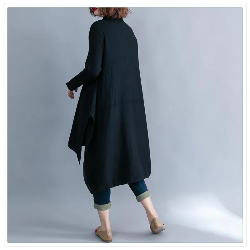 Women High Neck Irregular Fall Dresses